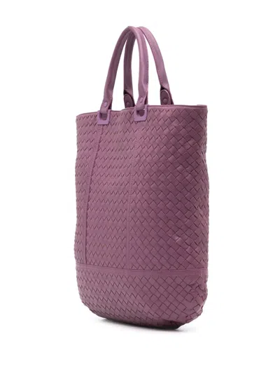Pre-owned Bottega Veneta 2012-2024 Nappa Intrecciato Tote Bag In Purple