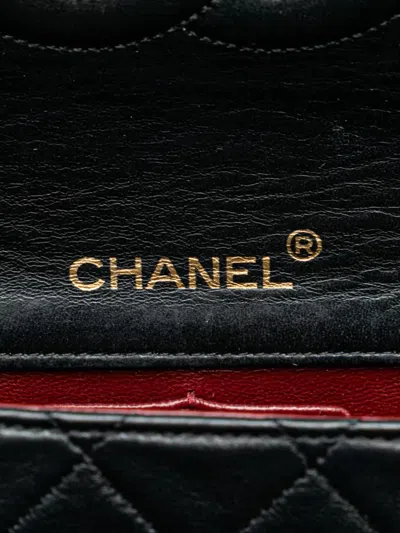 Pre-owned Chanel 1989-1991 Mini Cc Quilted Lambskin Full Flap Crossbody Bag In Black