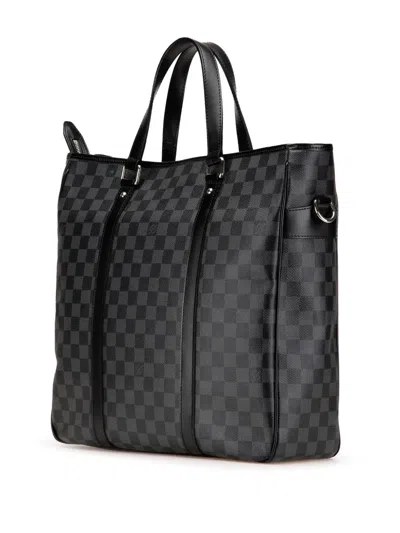 Pre-owned Louis Vuitton 2008 Damier Graphite Tadao Pm Satchel In Black