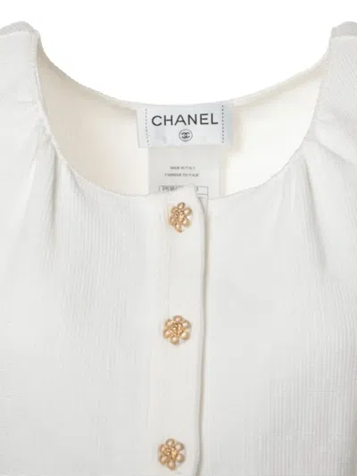Pre-owned Chanel 2015 Corduroy Jacket In White