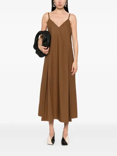 Studio Nicholson Oma Maxi Slip Dress In Almond In Brown