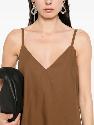 Studio Nicholson Oma Maxi Slip Dress In Almond In Brown