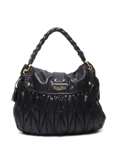 Pre-owned Miu Miu 2000-2015 Matelassé Shoulder Bag In Black