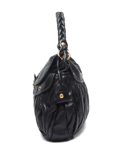 Pre-owned Miu Miu 2000-2015 Matelassé Shoulder Bag In Black