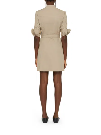 Givenchy Taupe Safari Dress In Poplin In Beige