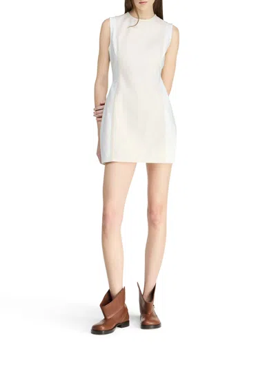 Jw Anderson Paneled Sleeveless Mini Shift Dress In Blanco
