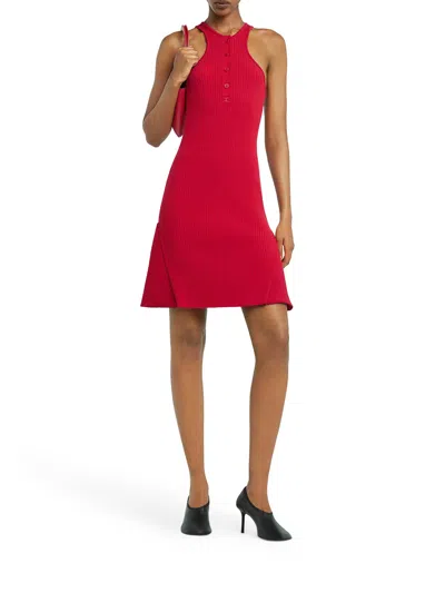 Courrèges Flared Racerback Sleeveless Dress In Rojo