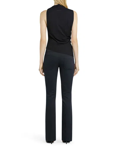 Courrèges Asymmetric Sleeveless Fitted Stretch Top In Negro