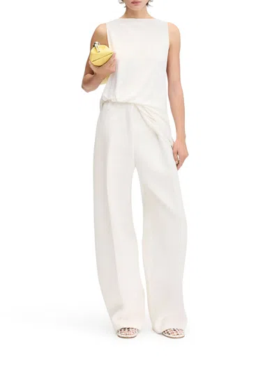 Jacquemus Le Haut Peplo White Top With Square Neck And Cut-out On The Side In Viscose Blend Woman In Blanco