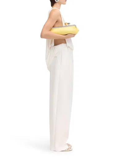 Jacquemus Le Haut Peplo White Top With Square Neck And Cut-out On The Side In Viscose Blend Woman In Blanco