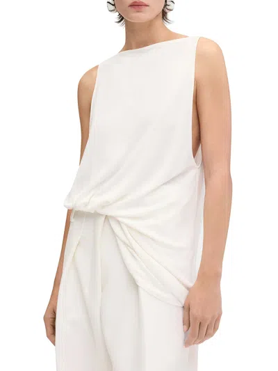 Jacquemus Le Haut Peplo White Top With Square Neck And Cut-out On The Side In Viscose Blend Woman In Blanco