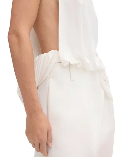 Jacquemus Le Haut Peplo White Top With Square Neck And Cut-out On The Side In Viscose Blend Woman In Blanco