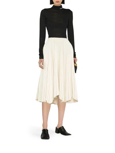 Jil Sander Long Sleeve Top With Funnel Neckline In Negro