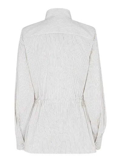 Fendi Contrasting Striped Cotton-silk Blouson In Color Carne Y Neutral