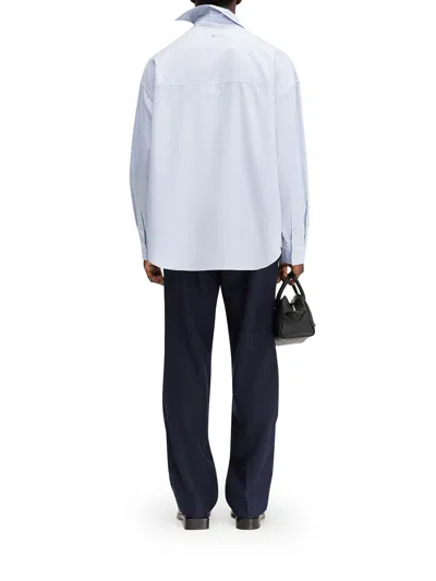 Jacquemus La Chemise Cuadro Cotton Asymmetric In Gris