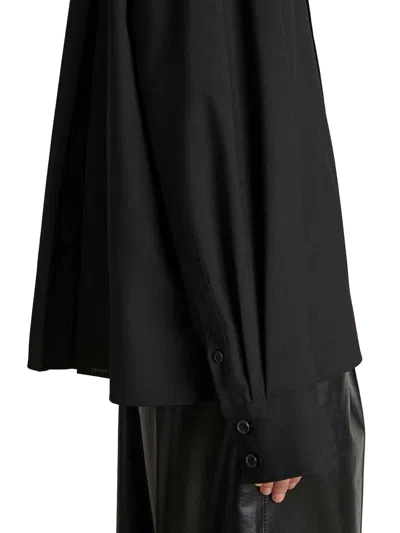 Khaite Yatty Shirt In Tropical Wool In Negro