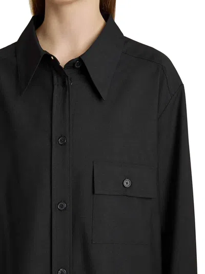 Khaite Yatty Shirt In Tropical Wool In Negro