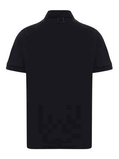 Fendi Logoed Polo Shirt In Negro