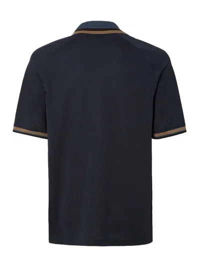 Fendi Ff Jacquard Polo Shirt In Azul