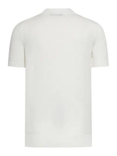 Nome Short-sleeved Polo Shirt In Blanco