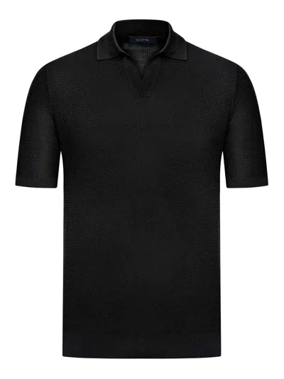 Nome Short Sleeve Cotton Polo In Negro
