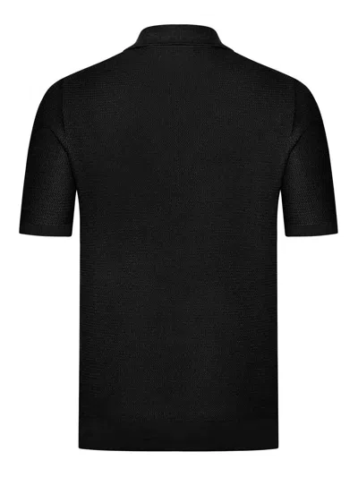 Nome Short Sleeve Cotton Polo In Negro