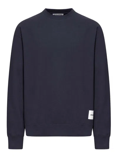Jil Sander Black Cotton Sweatshirt In Negro
