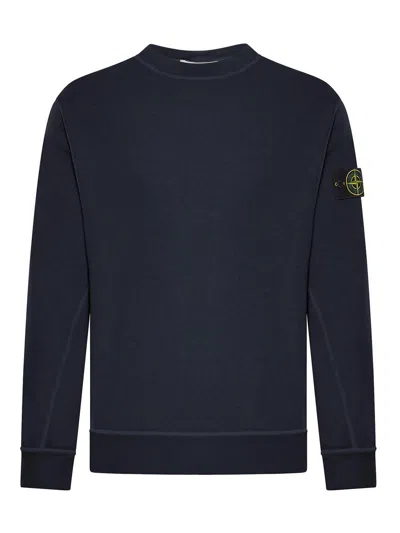 Stone Island Cotton Sweatshirt In Azul