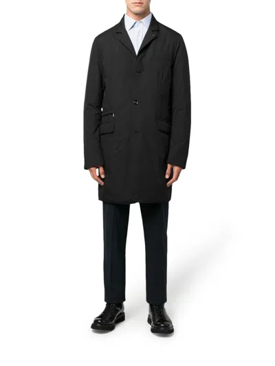 Moorer Button-up Hooded Coat In Negro