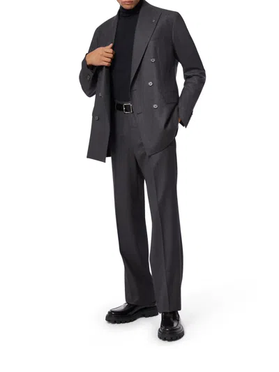 Tagliatore Double-breasted Grey Suit With Tailored Blazer In Gris