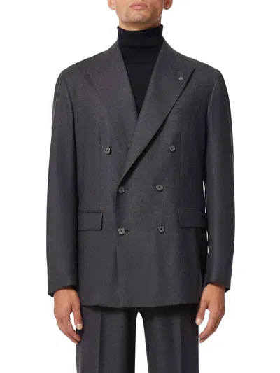 Tagliatore Double-breasted Grey Suit With Tailored Blazer In Gris