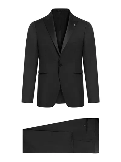 Tagliatore Smoking Whit Vest In Negro
