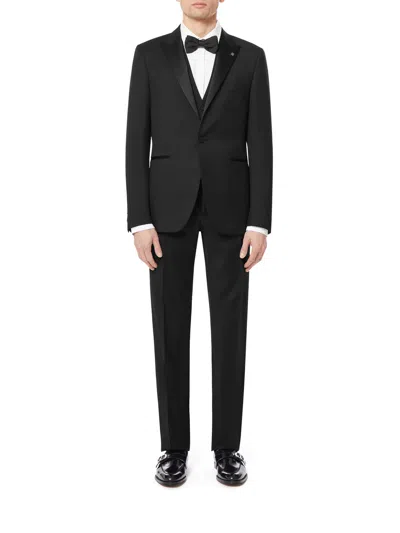 Tagliatore Smoking Whit Vest In Negro