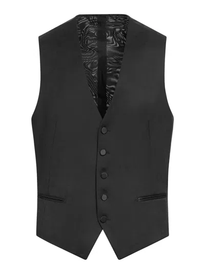 Tagliatore Smoking Whit Vest In Negro