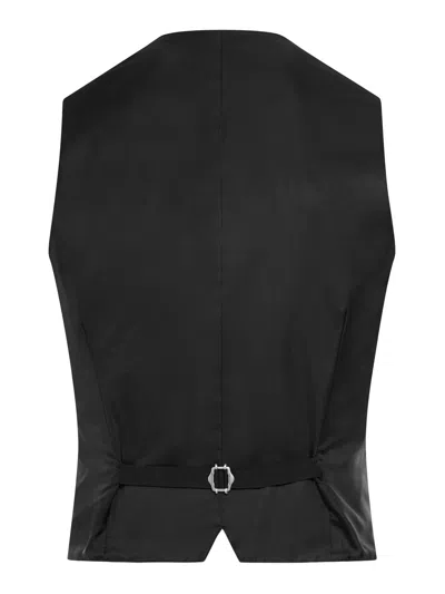 Tagliatore Tailored Wool Suit With Vest In Negro