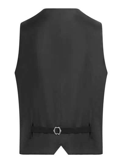 Tagliatore Smoking Whit Vest In Negro