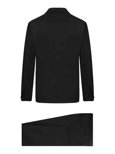 Tagliatore Smoking Whit Vest In Negro