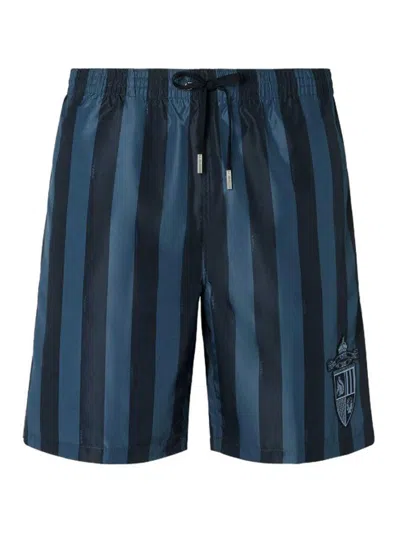 Fendi Pequin Nylon Swim Boxer In Azul