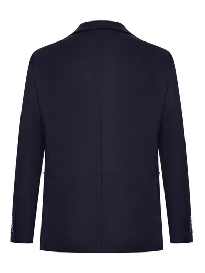 Tagliatore Tailored Wool Blazer With Notch Lapels In Azul