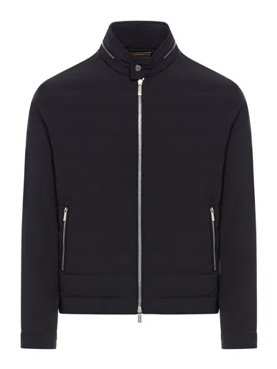 Moorer Filippo-kn Padded Jacket In Technical Fabric In Azul