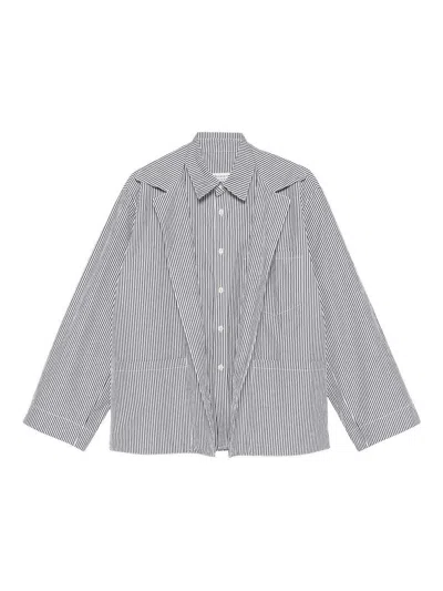 Maison Margiela Striped Multilayer Jacket In Azul