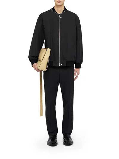 Jil Sander Zip-up Bomber Jacket In Negro