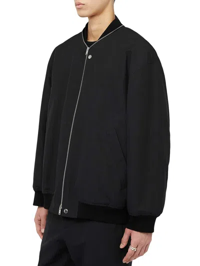 Jil Sander Zip-up Bomber Jacket In Negro