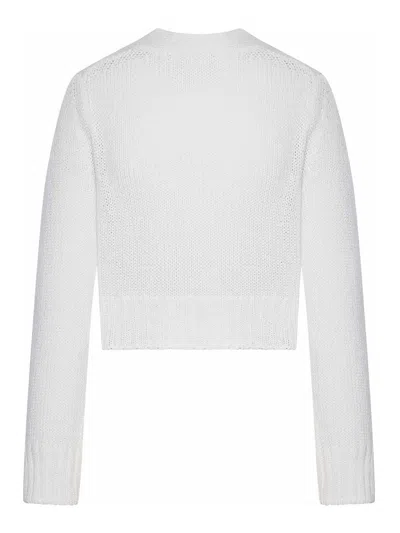 Nome Cotton Crop Cardigan In Blanco