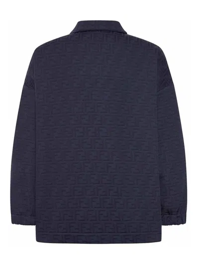 Fendi Jumper J Ff Allover In Azul