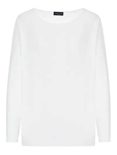 Roberto Collina Long Sleeve Sweatshirt In Blanco