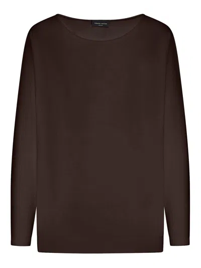Roberto Collina Long Sleeve Sweatshirt In Marrón