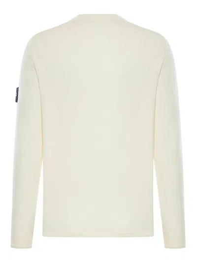 Stone Island Turtleneck Ribbed Wool Sweater In Color Carne Y Neutral