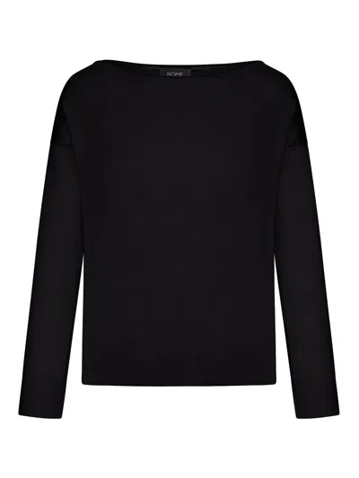 Nome Cotton Sweater With Boat Neck In Negro