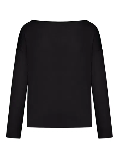 Nome Cotton Sweater With Boat Neck In Negro